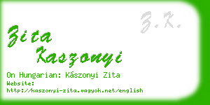 zita kaszonyi business card